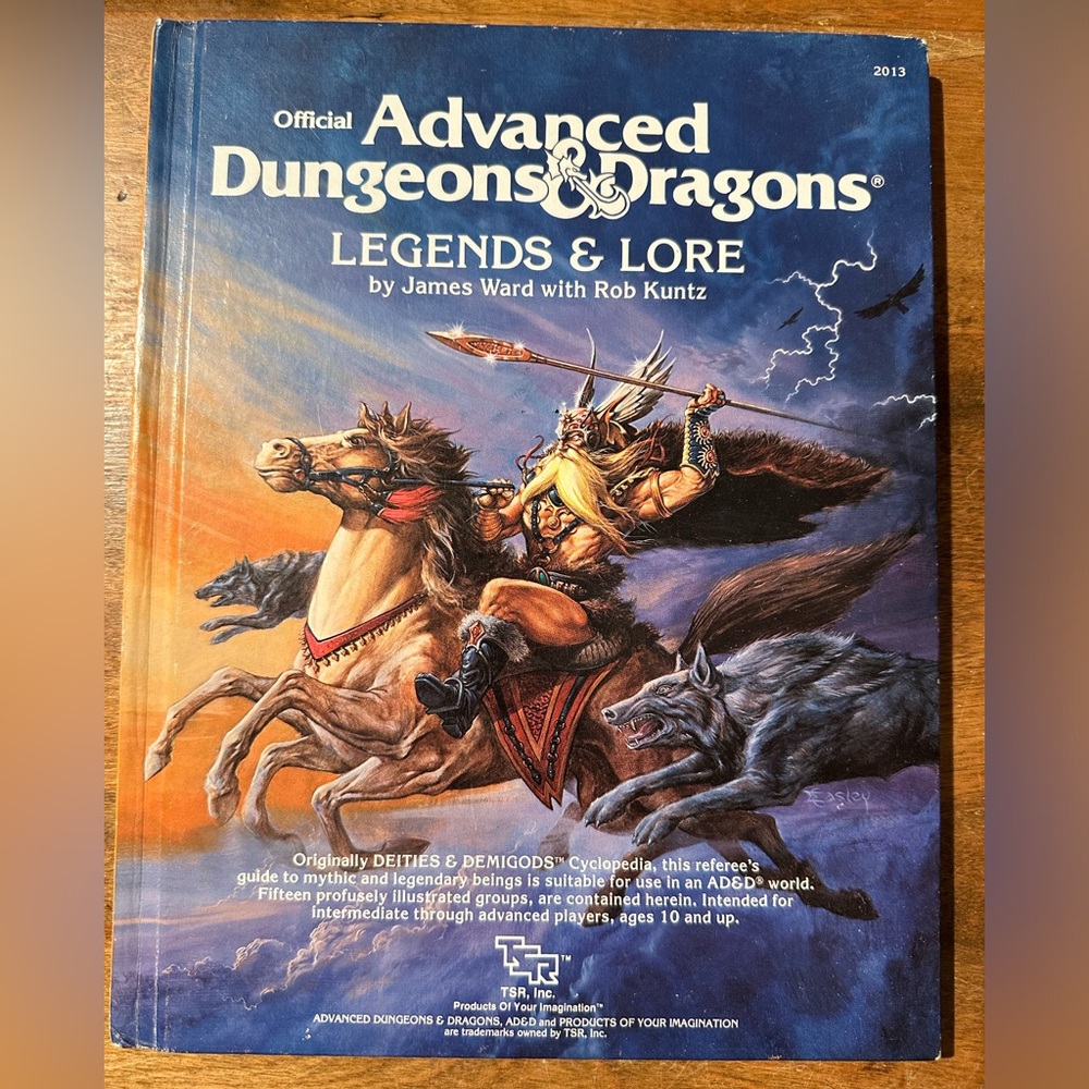 Official Advanced Dungeons and Dragons Legends & Lore Vintage Game Book 1984